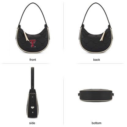 NCAA Crescent Shoulder Bag for Women, Half Moon Clutch Purses for Birthday/Graduation Gifts