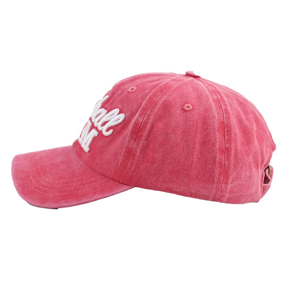 Distressed Baseball Mom Dad Hat for Women, Adjustable Washed Embroidered Baseball Cap for Mama