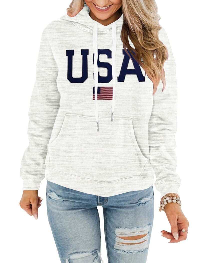 REVETRO Womens Sweatshirt USA Flag