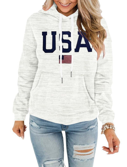 REVETRO Womens Sweatshirt USA Flag