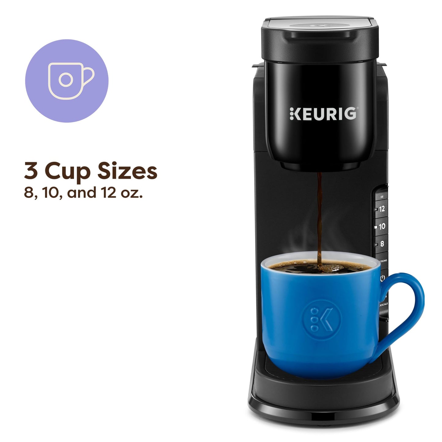 Keurig K-Express Single Serve K-Cup Pod Coffee Maker, 3 Brew Sizes, Strong Button Feature, 42oz Removable Reservoir, Island Berry