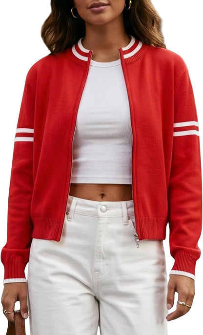 EXLURA Women Long Sleeve Zip Up