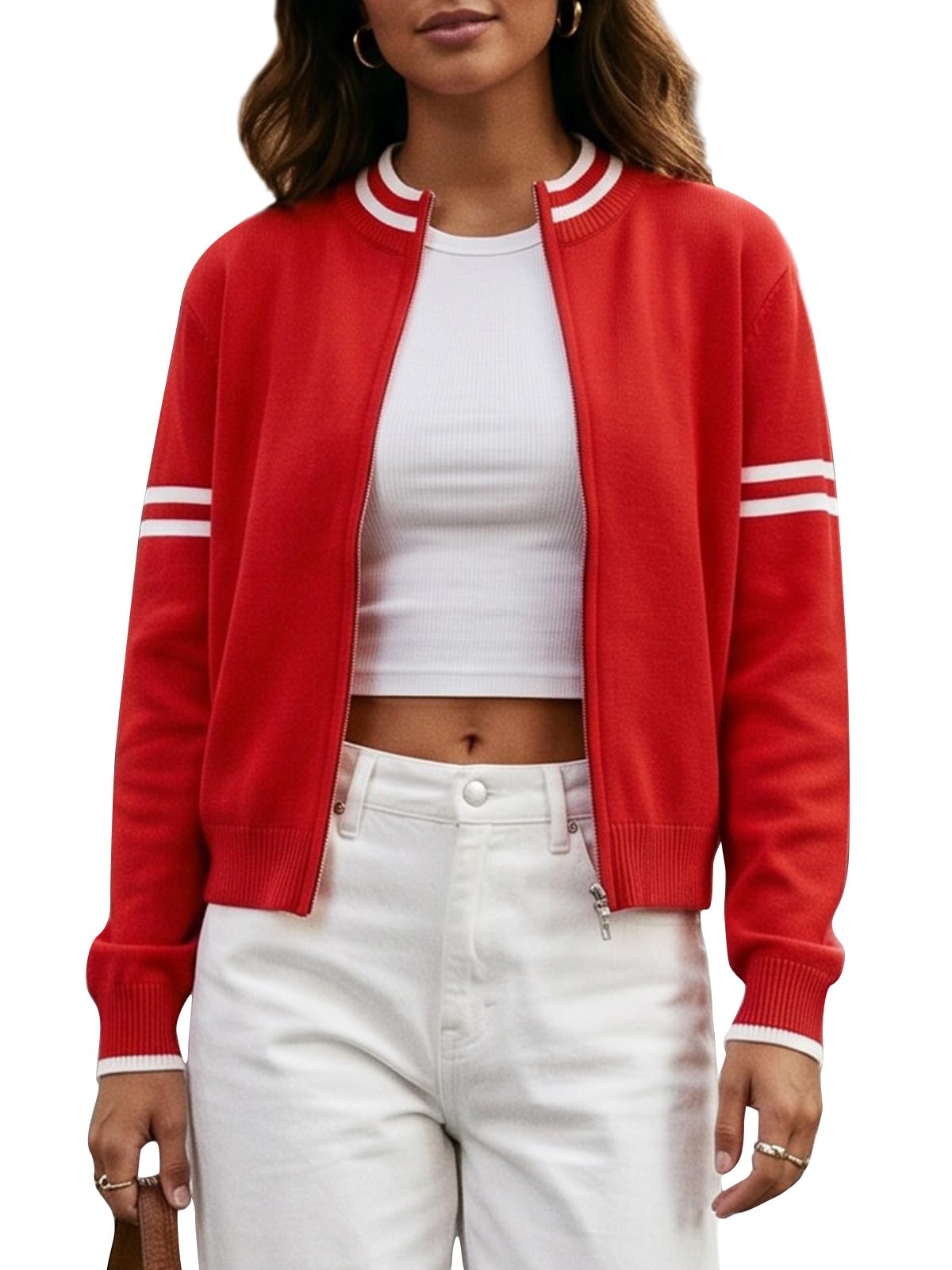 EXLURA Women Long Sleeve Zip Up