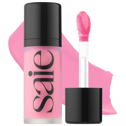 Saie Dew Liquid Blush for Cheeks - Hydrating Cream Blush Stick with a Blendable + Buildable Formula - Skincare Infused Dewy Cheek Tint for a Natural Flush - Glowy Makeup Essential - Baby (.40 oz)