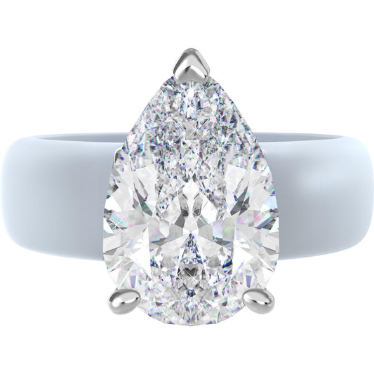 Rinfit Silicone Ring with Stone - Pear Cut Cubic Zirconia Solitaire Engagement Ring for Women - Rubber Wedding Bands - Patent Pending
