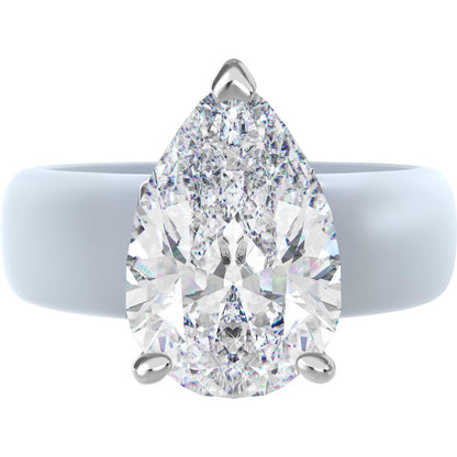 Rinfit Silicone Ring with Stone - Pear Cut Cubic Zirconia Solitaire Engagement Ring for Women - Rubber Wedding Bands - Patent Pending