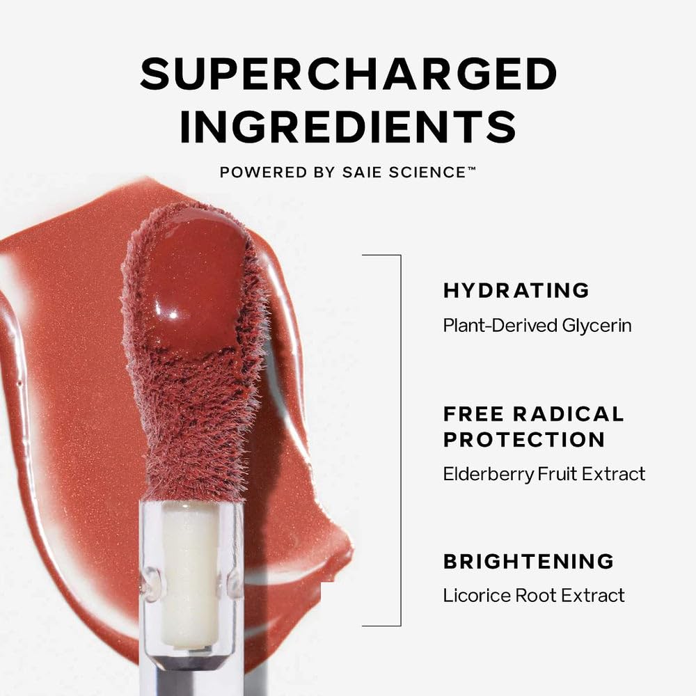 Saie Dew Liquid Blush for Cheeks - Hydrating Cream Blush Stick with a Blendable + Buildable Formula - Skincare Infused Dewy Cheek Tint for a Natural Flush - Glowy Makeup Essential - Baby (.40 oz)