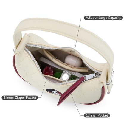 NCAA Crescent Shoulder Bag for Women, Half Moon Clutch Purses for Birthday/Graduation Gifts
