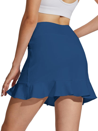 M MOTEEPI 15" Golf Skorts for Women with 4 Pockets High Waisted Ruffle Athletic Tennis Casual Skirts Summer