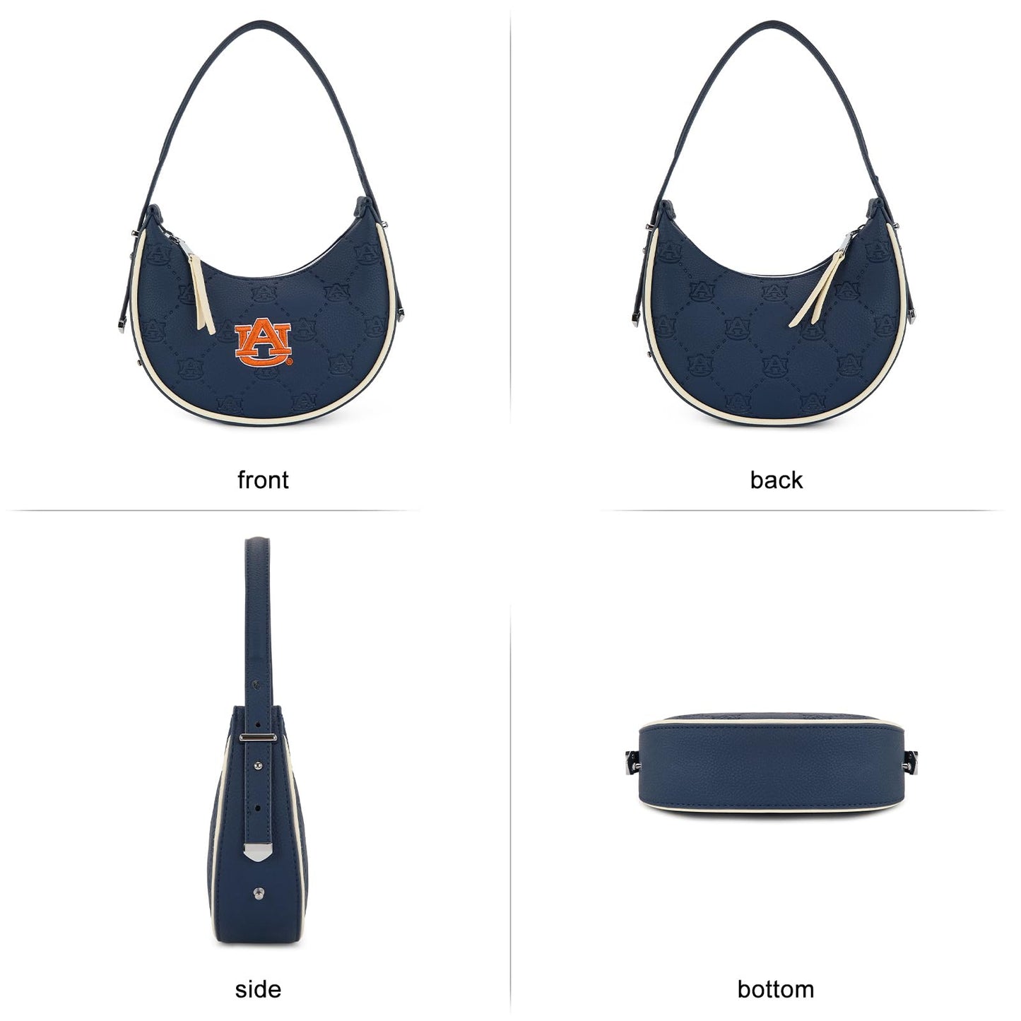 NCAA Crescent Shoulder Bag for Women, Half Moon Clutch Purses for Birthday/Graduation Gifts