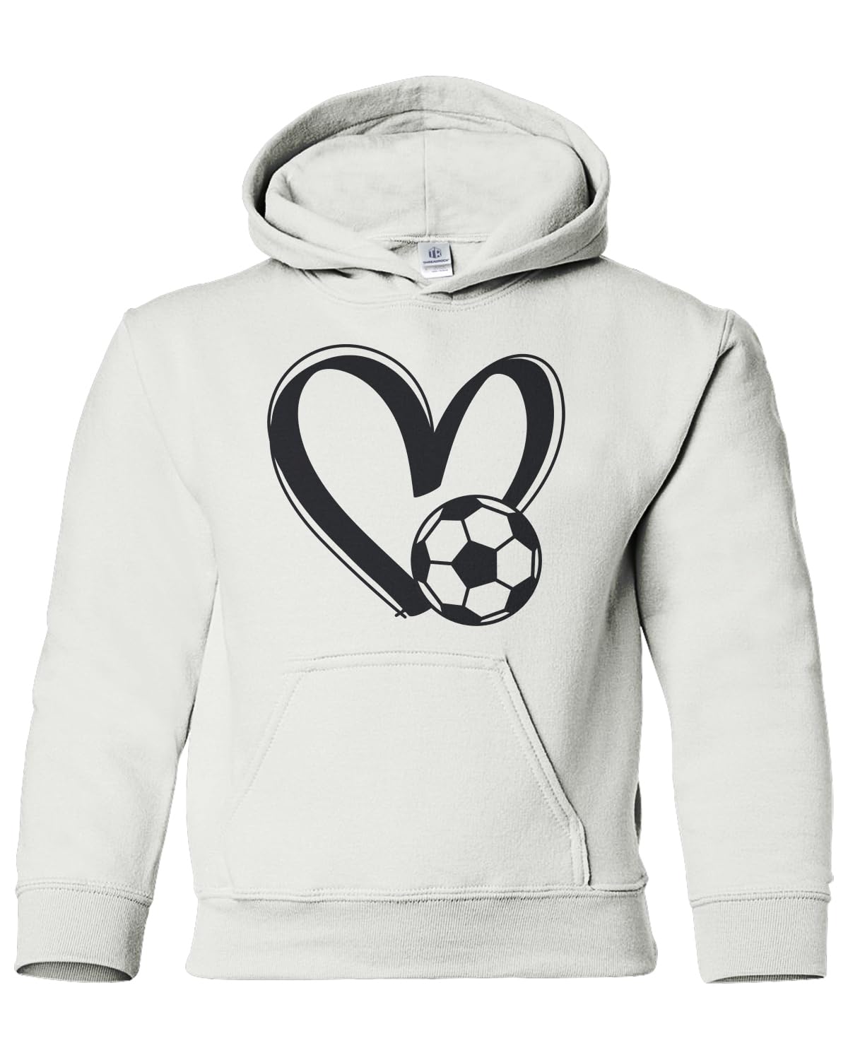 Threadrock Kids Soccer Love Heart Youth Pullover Hoodie Sweatshirt