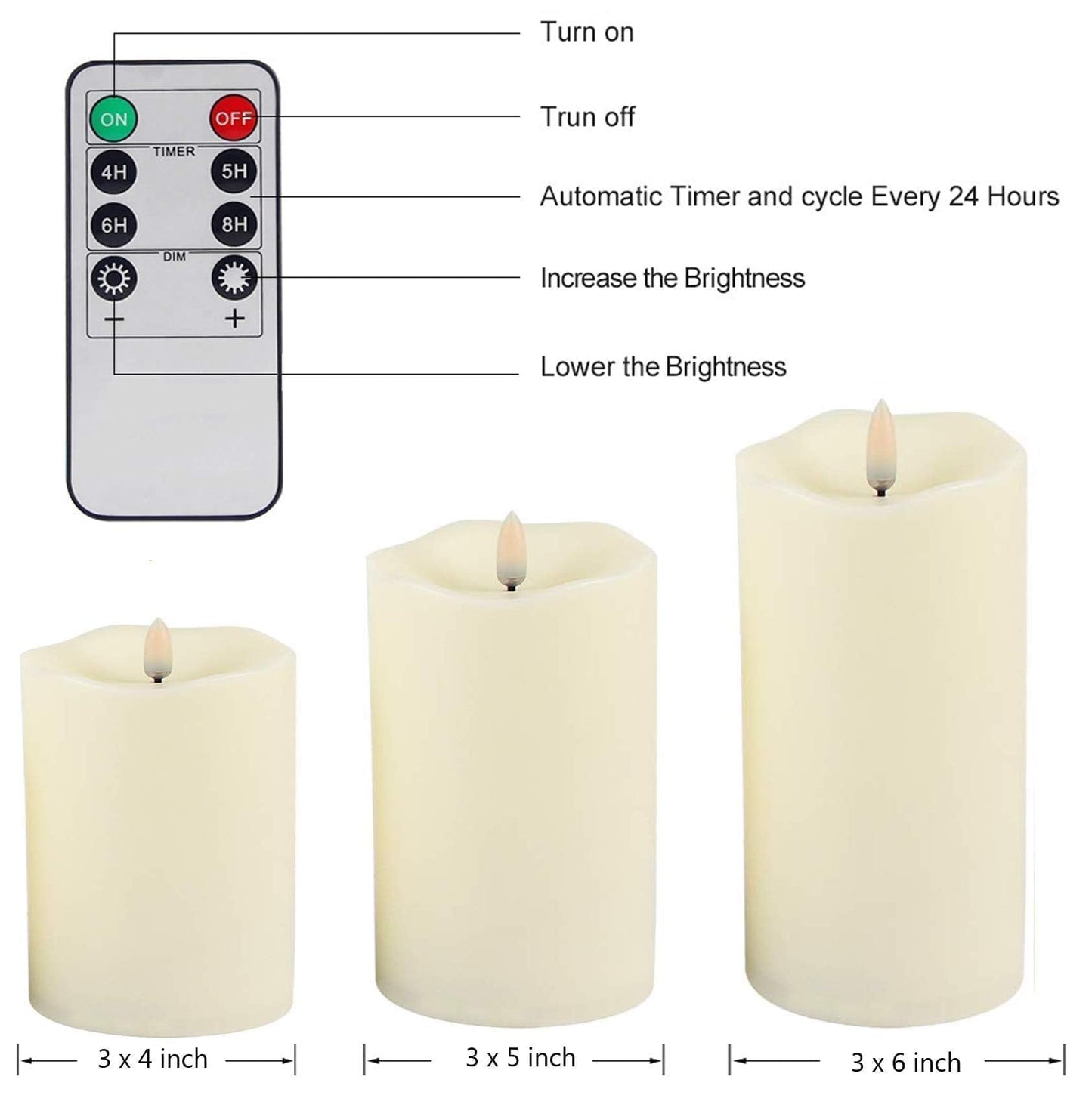 ANGELLOONG Gold Candles for Bathroom Decor, Glass Flameless Candles with Remote, Battery Operated LED Pillar Fake Candles with Timer for Christmas Home Fireplace Mantle Fall Decor