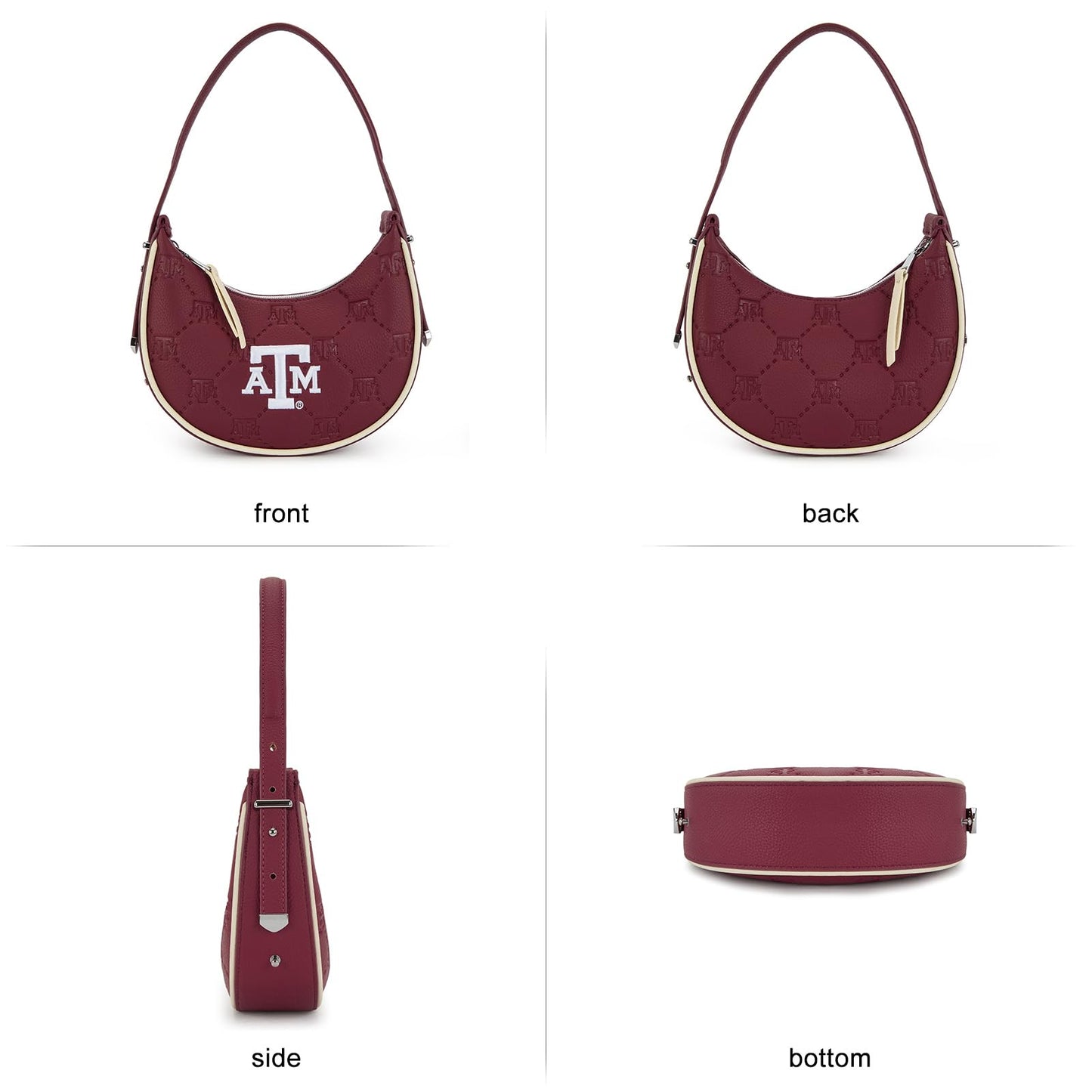 NCAA Crescent Shoulder Bag for Women, Half Moon Clutch Purses for Birthday/Graduation Gifts