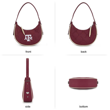 NCAA Crescent Shoulder Bag for Women, Half Moon Clutch Purses for Birthday/Graduation Gifts