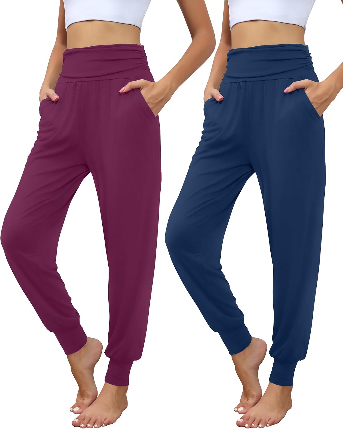 Locoowai 2 Pack Women's Yoga Sweatpants with Pockets