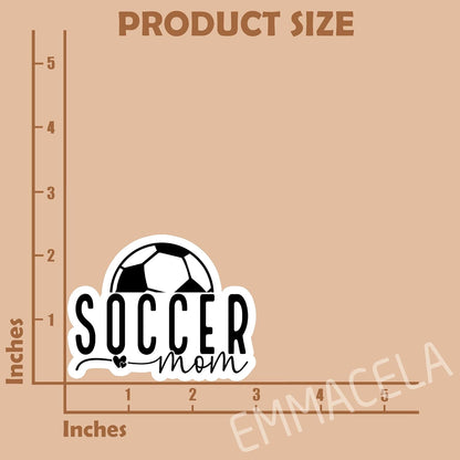 (3PCS) Soccer Mom Sticker - Waterproof Vinyl Decal for Books, Laptops, Tumblers, Water Bottles, Scrapbooks - Sport Stickers Gift for Mom, Mama - 3 x 2.3 Inch.