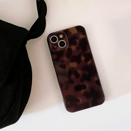 Aesthetic Tortoise Shell Phone Case for iPhone 17 Pro 6.3in,Retro Cool Girl Leopard Print Brown Amber Trendy Full Camera Protective Cover for iPhone 17pro 6.3"