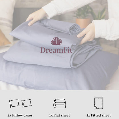 DreamFit DreamCool 100% Egyptian Cotton Cooling Bed Sheet Set