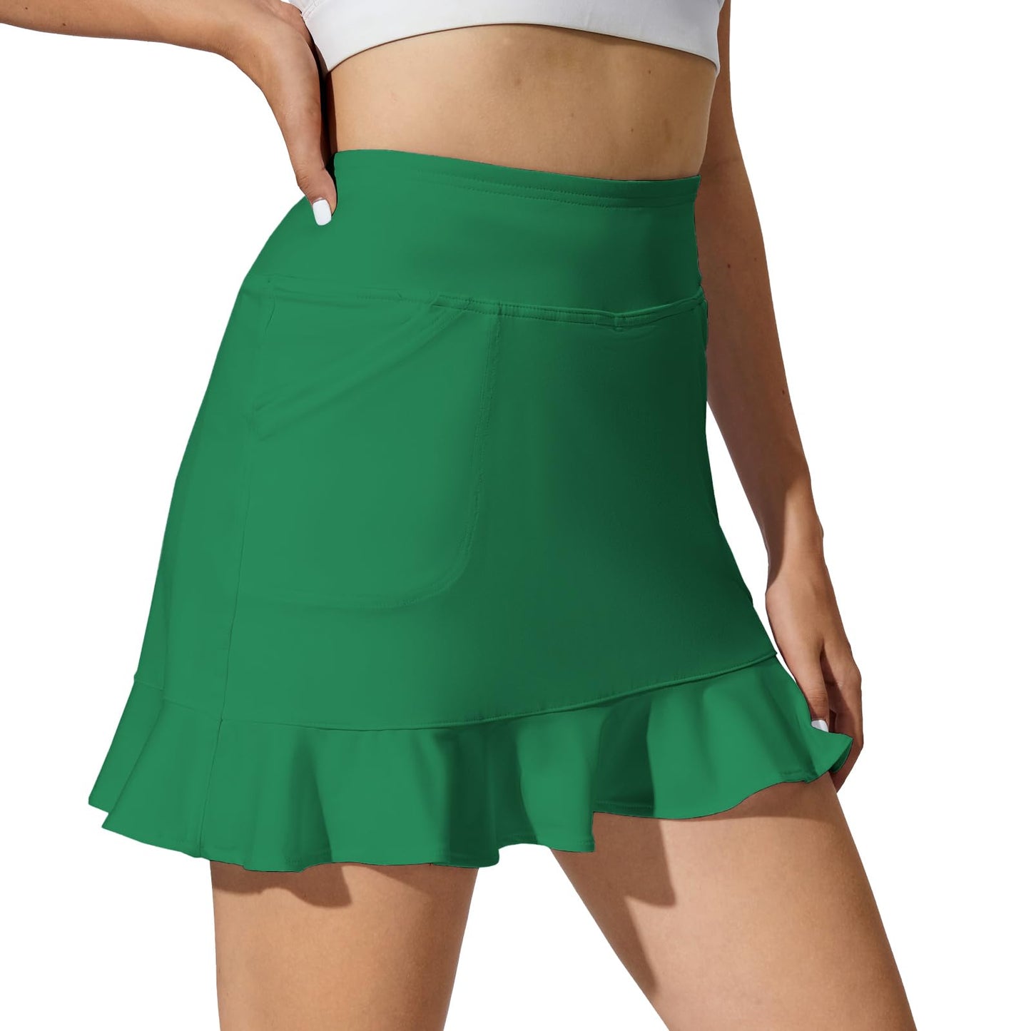 M MOTEEPI 15" Golf Skorts for Women with 4 Pockets High Waisted Ruffle Athletic Tennis Casual Skirts Summer