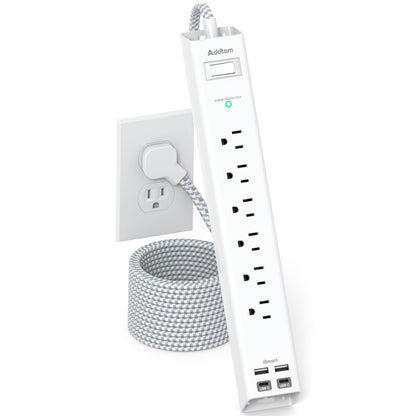 Addtam Power Strip Surge Protector - 15ft Long Extension Cord