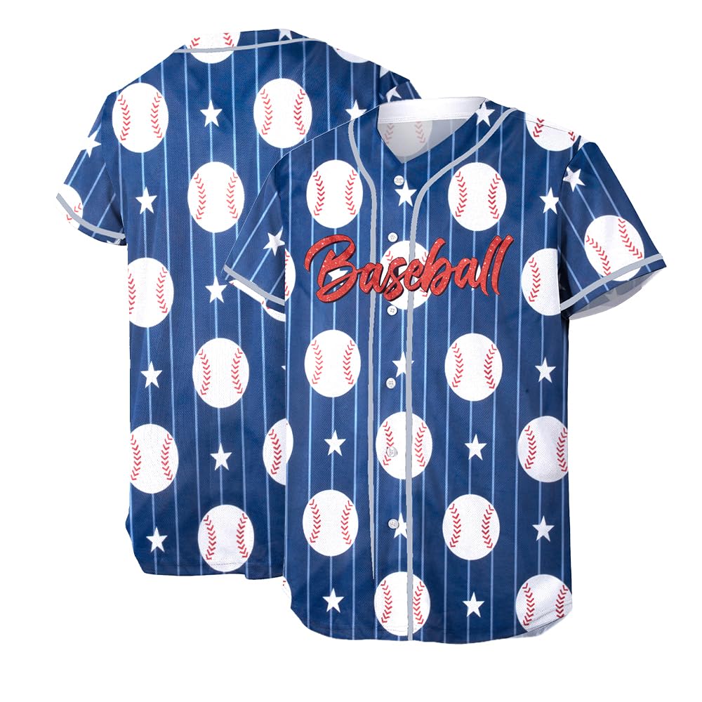 Baseball Shirt Women Baseball Jersey Graphic Button Down Shirt Game Day Short Sleeve Tops