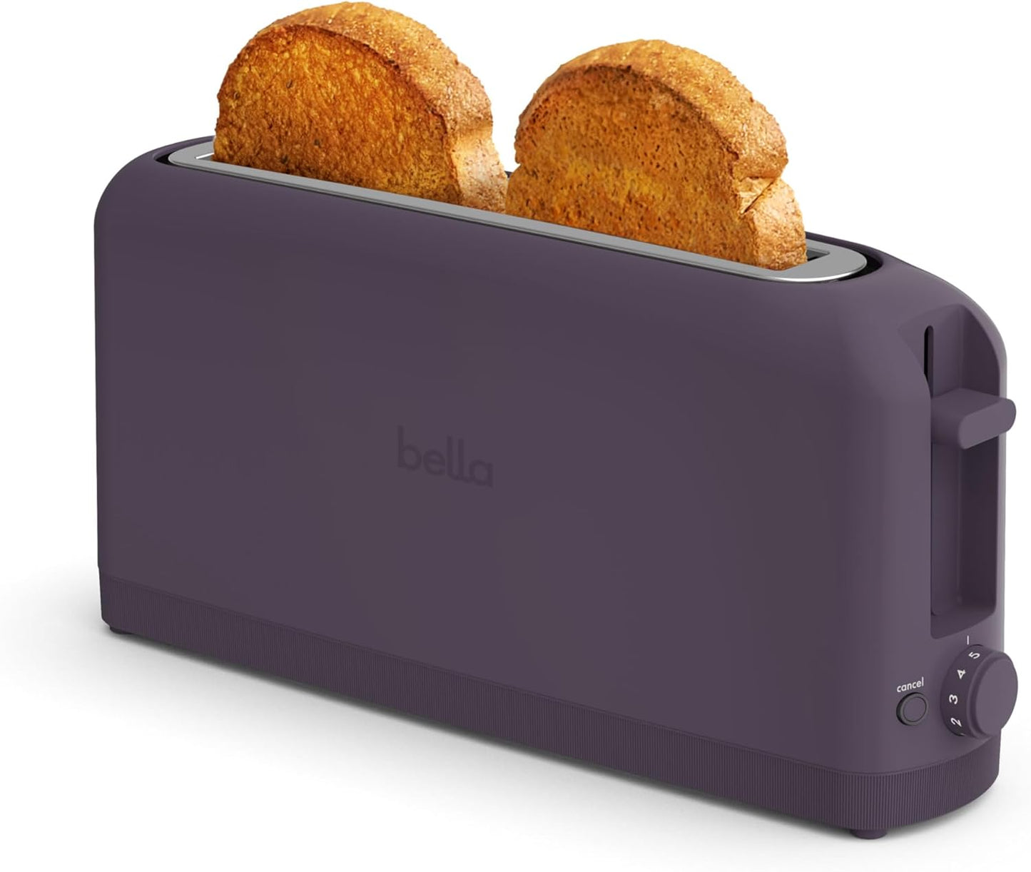 bella 2 Slice Slim Toaster, Fits-anywhere™ Kitchenware, 6 Setting Shade Control with Reheat & Cancel Buttons, Fits sourdough, 10” Long Slot, Anti Jam & Auto Shutoff, 900 Watt, Blossom