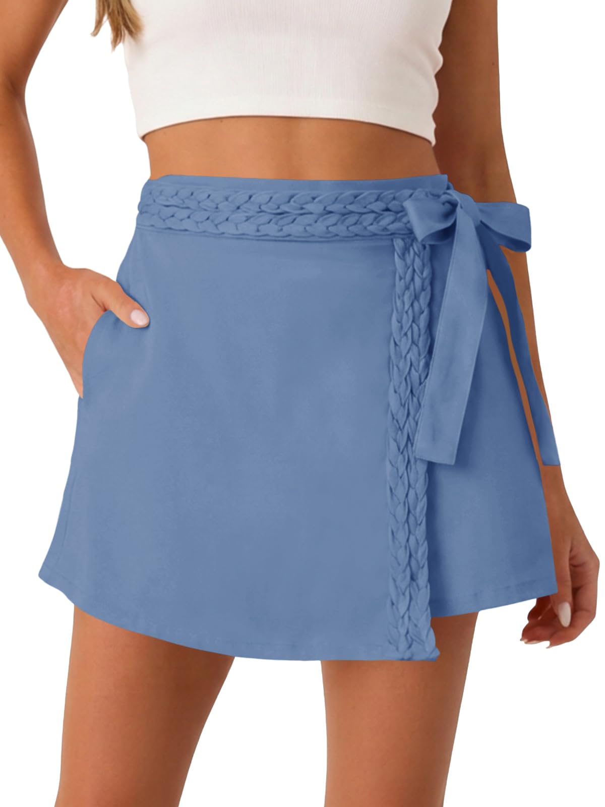Tankaneo Womens Wrap Mini Skirt Skort