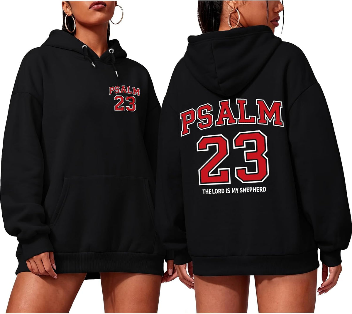 Christian Hoodies for Women Psalm 23 Sweatshirt
