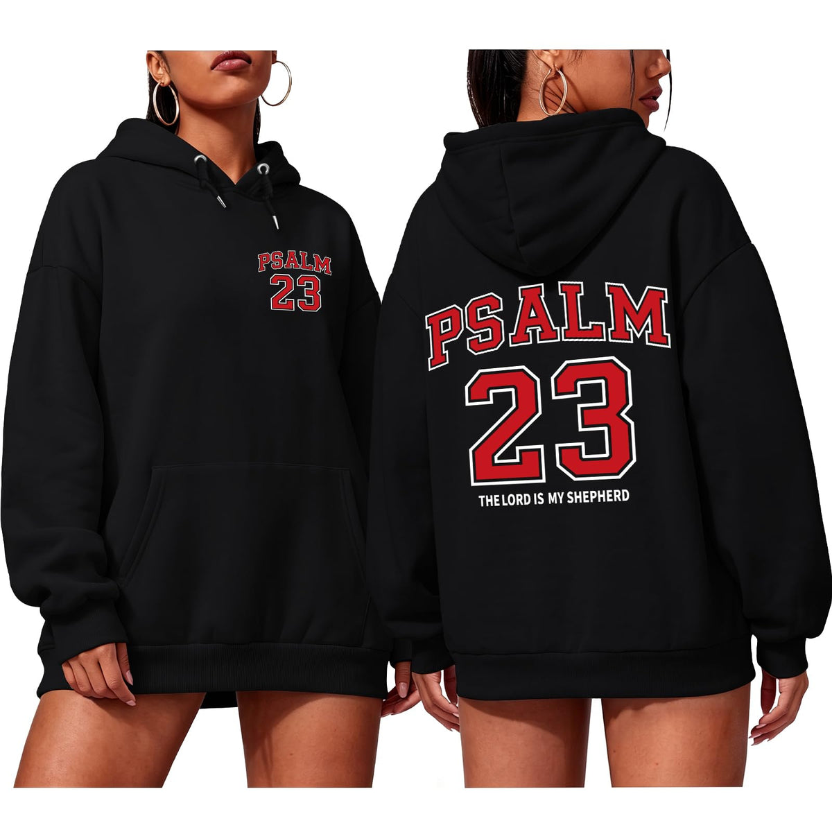 Christian Hoodies for Women Psalm 23 Sweatshirt