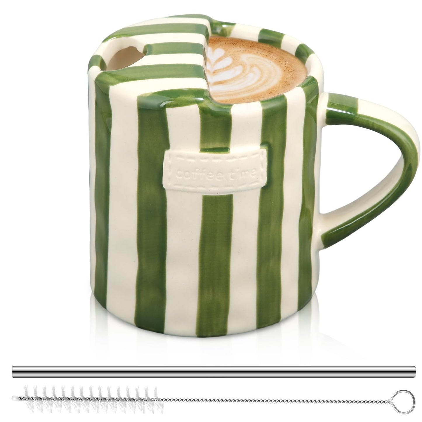 2 Pack Ceramic Mug with Sip Hole,