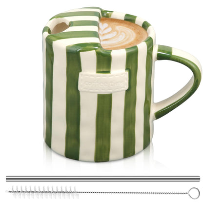 2 Pack Ceramic Mug with Sip Hole,
