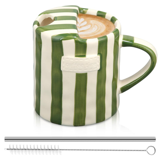 2 Pack Ceramic Mug with Sip Hole,