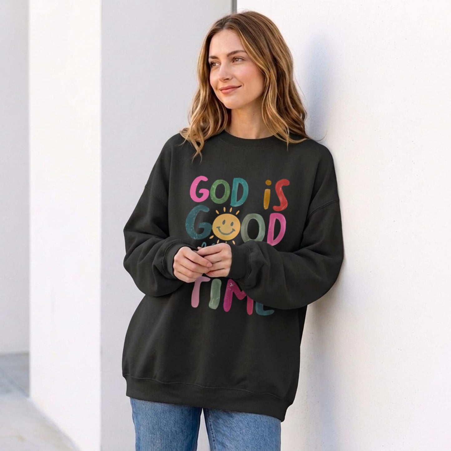 BeWithYou Christian Sweatshirts for Women -God is Good