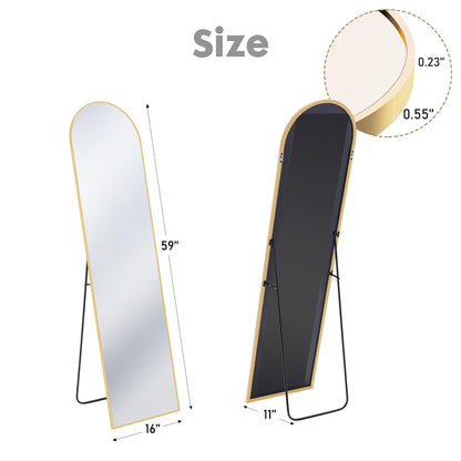 DUMOS 59"x16" Arched Full Length Mirror with Stand