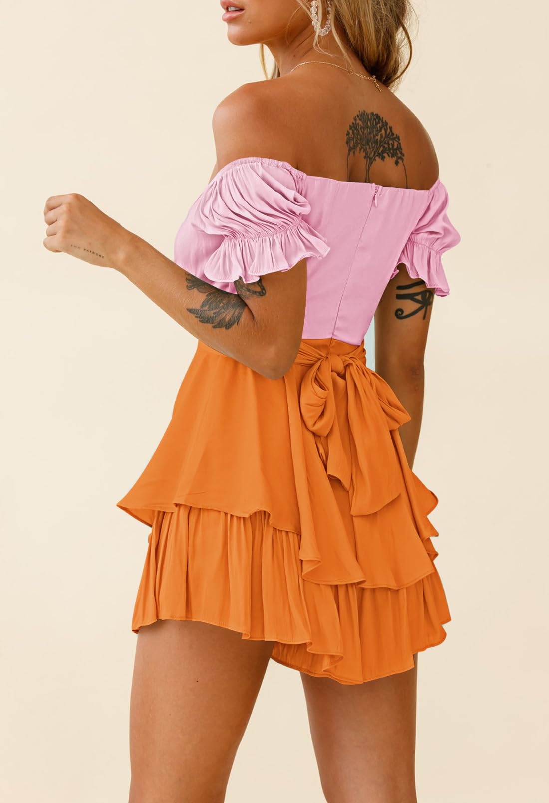 Fixmatti Women's Color Block Romper