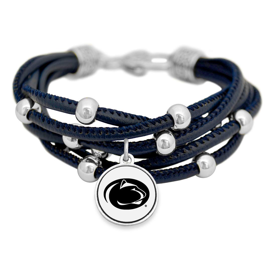 FTH Leather Cord Bracelet Silver Beads 7.5 Inch Officially Licensed