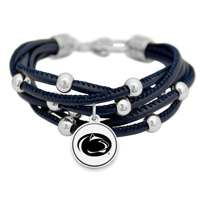 FTH Leather Cord Bracelet Silver Beads 7.5 Inch Officially Licensed