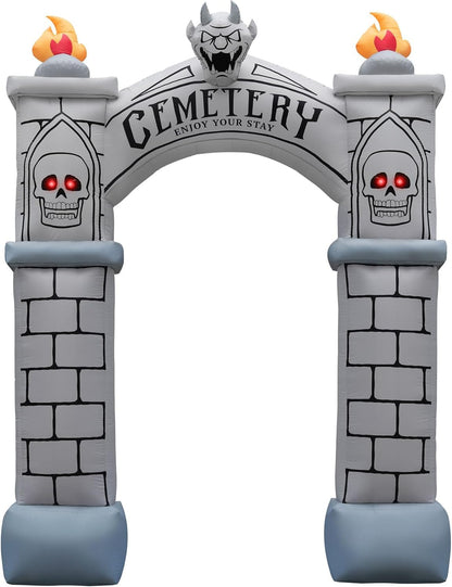10FT Halloween Inflatable Frankenstein Archway, Halloween Monster Mouth Archway Built-in 6 LEDs for Halloween Inflatables Outdoor Decoration Blow up Frankenstein Arch for Party Haunted House