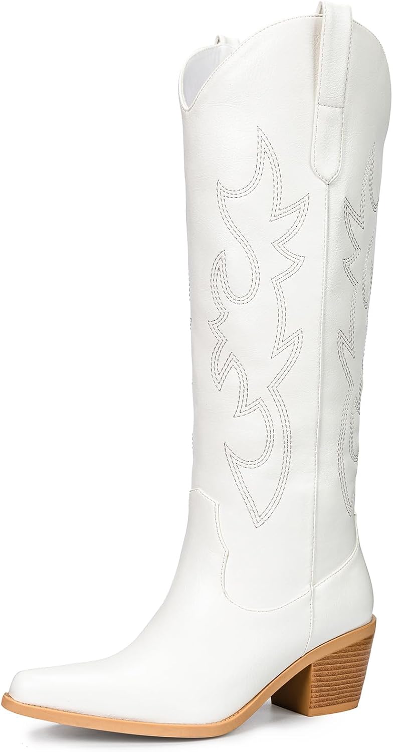 Western Knee High Wide Calf Cowgirl Boots