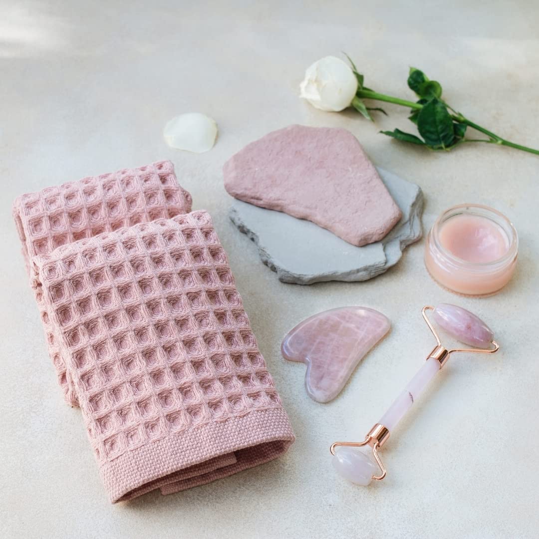 sea me at home Waffle Hand Towel – 100% Turkish Cotton, Quick-Dry, Soft and Absorbent Bathroom Towel (White)