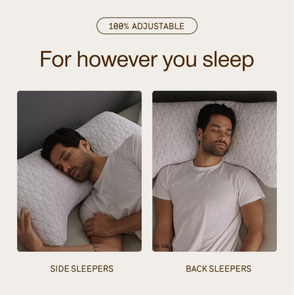Coop Home Goods Original Adjustable Pillow, Queen Size Bed Pillows for Sleeping, Cross Cut Memory Foam Pillows - Medium Firm Back, Stomach and Side Sleeper Pillow, CertiPUR-US/GREENGUARD Gold