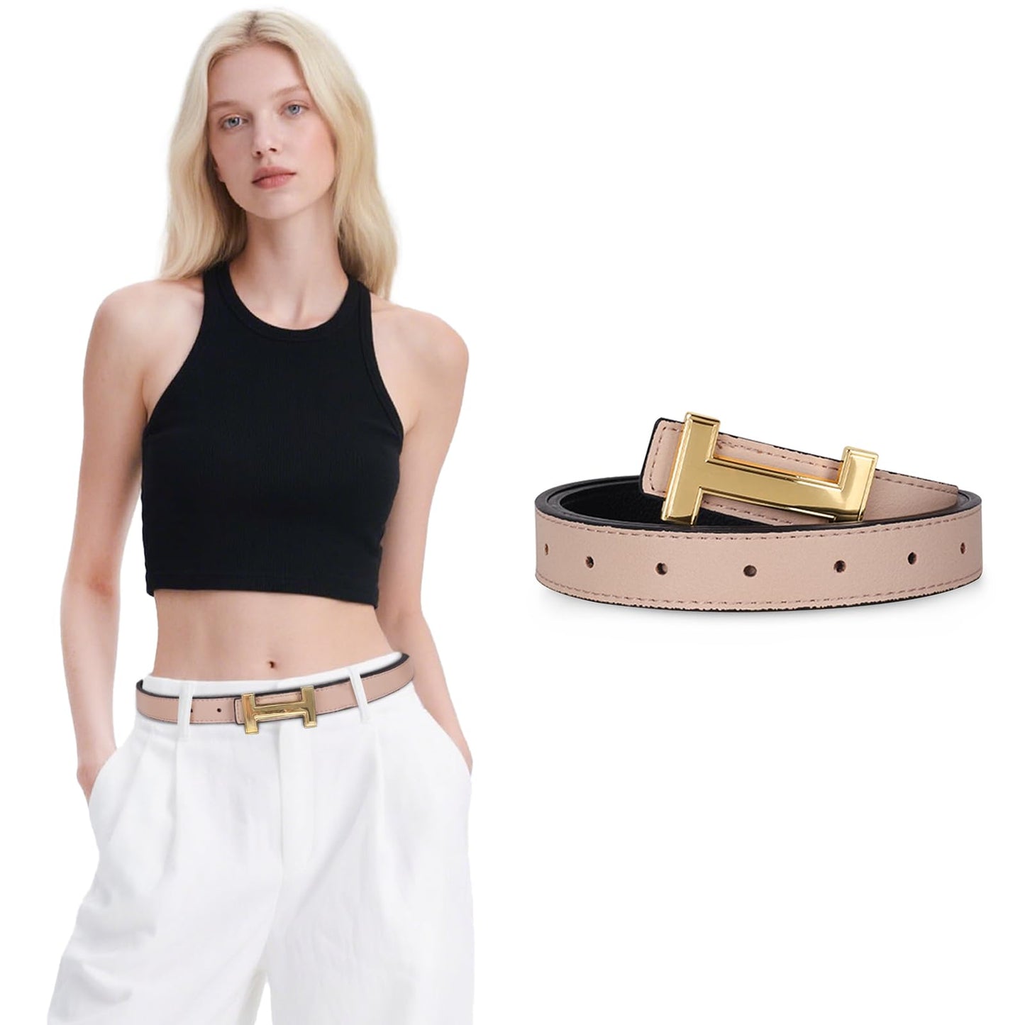 Relang Women's Belts with Gold Buckle