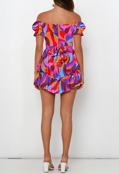 Fixmatti Women's Color Block Romper