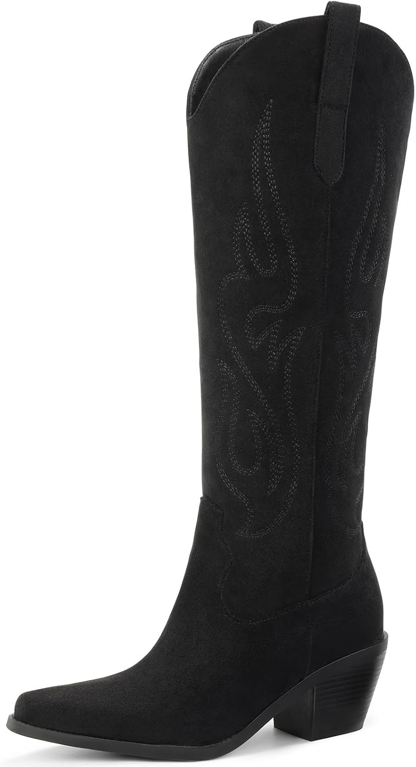 Western Knee High Wide Calf Cowgirl Boots