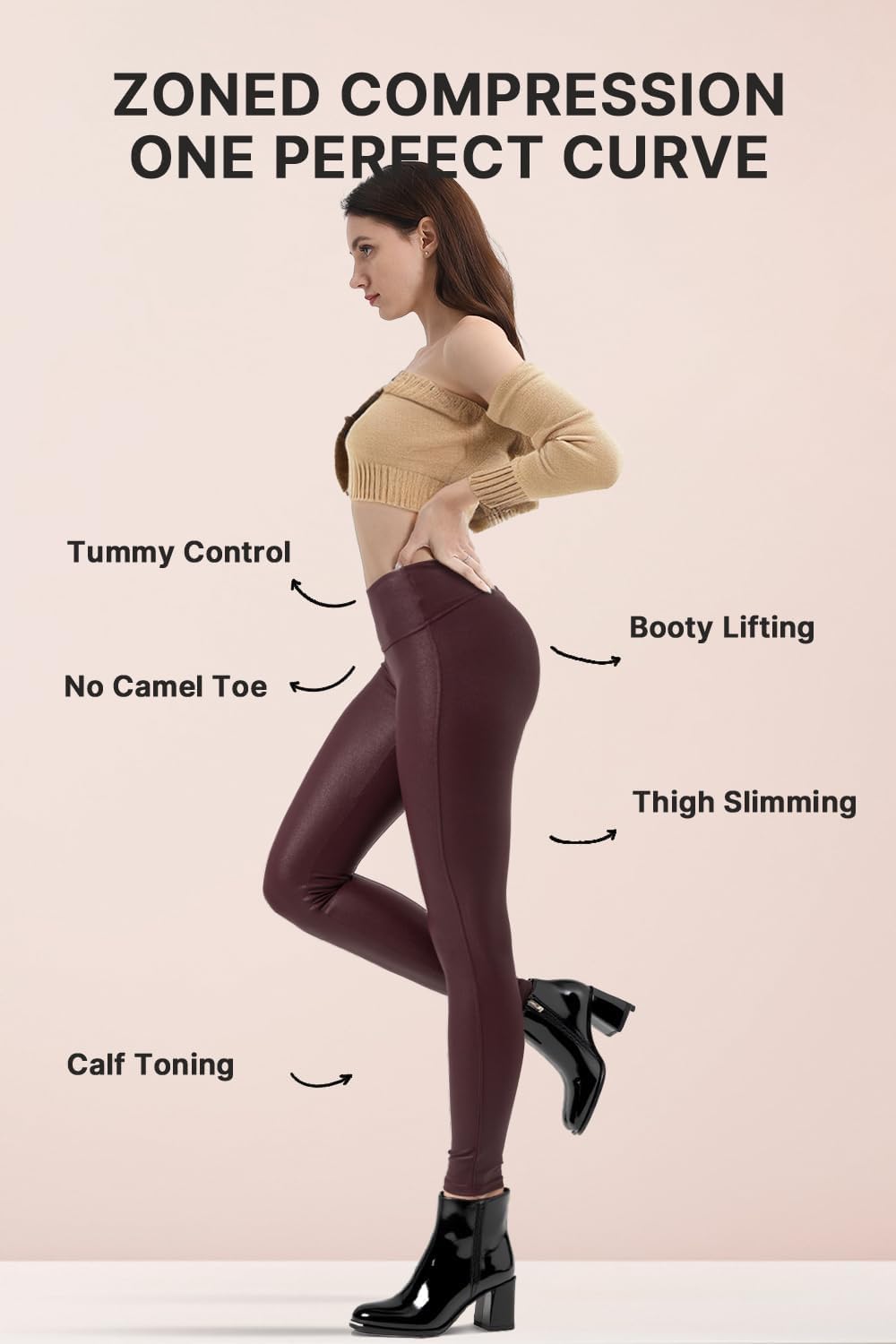 Retro Gong Faux Leather Leggings for Women