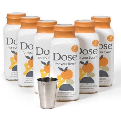Dose for Your Liver Cleanse Detox & Repair, Made with Organic Milk Thistle Supplement with Turmeric, Dandelion, Ginger, and Orange, Supports Healthy Liver Function,16oz Bottle, 3 Pack (3 Week Supply)
