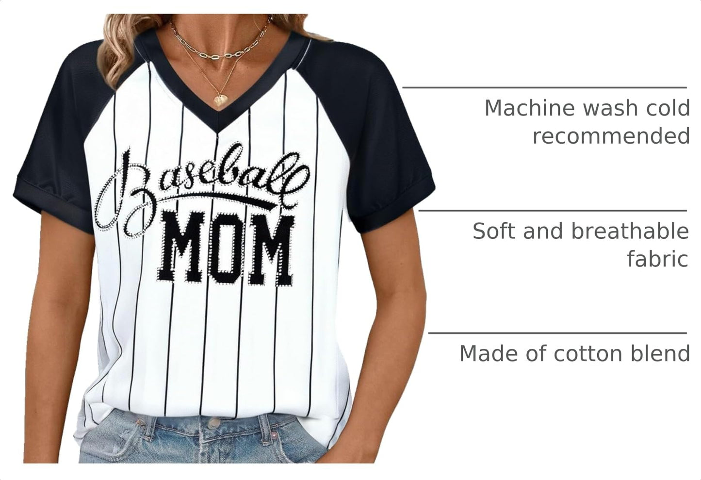 Baseball Shirt Women Baseball Mom Shirts Baseball Game Day Top