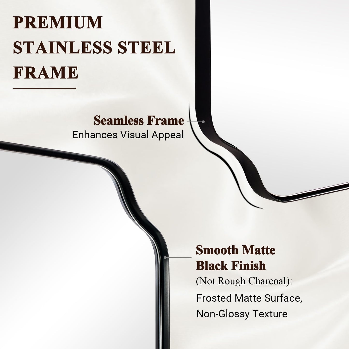 ANDY STAR Unique Rectangle Wall Mirror, 24"x32" Black Mirror, Modern Mirror with Aesthetic Scalloped Edge Design Ideal for Bathroom, Bedroom or Entryway, Thin Frame Deep 1’’