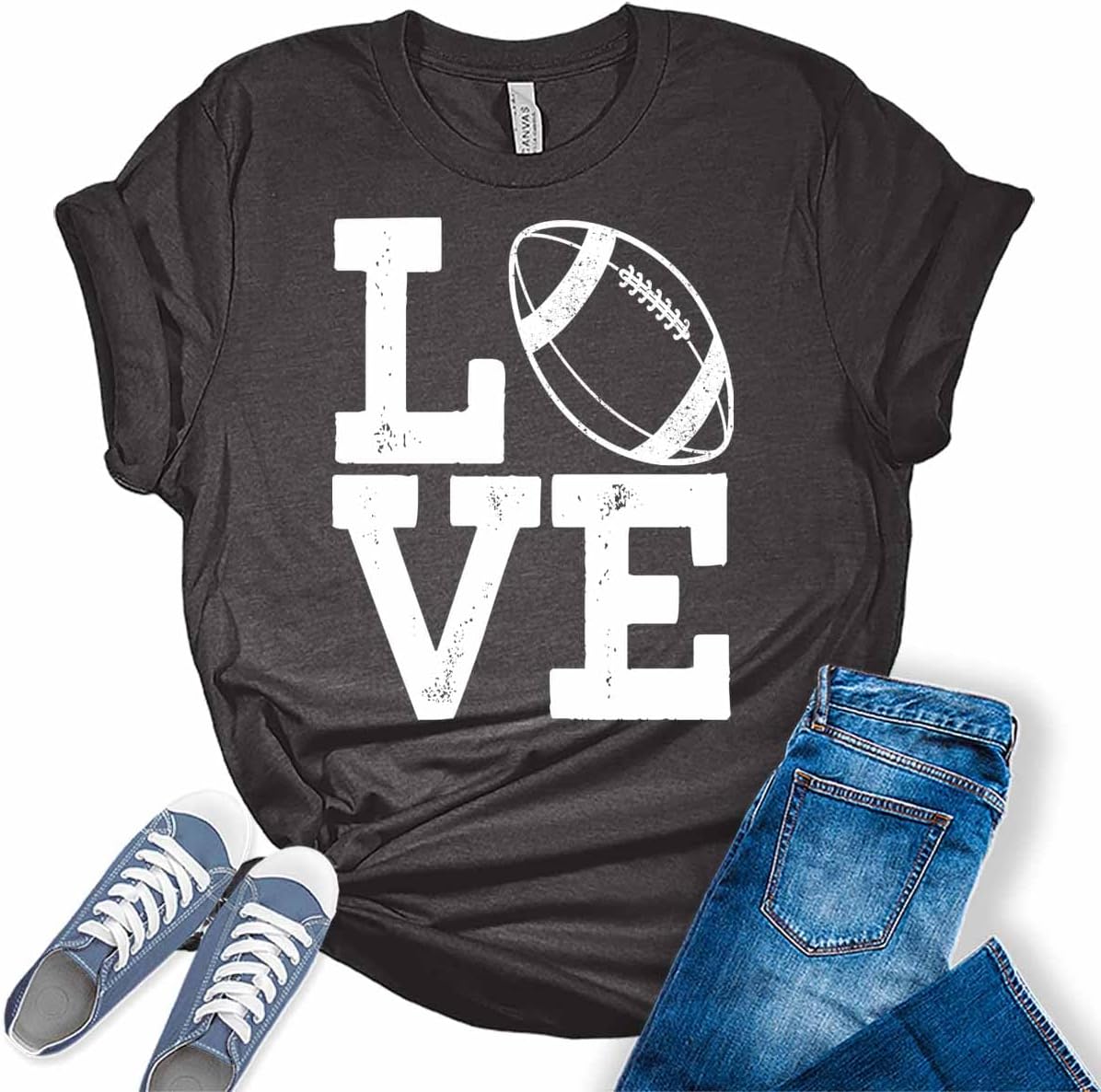 Football Shirts for Women Touchdown Season Tshirt Cute Leopard Bleach Print Fall Graphic Tees