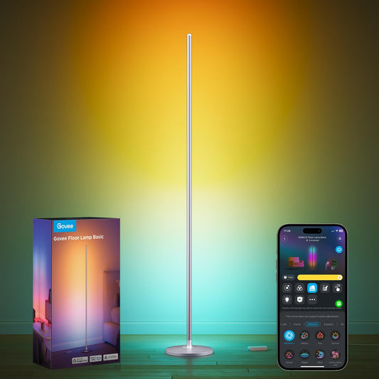 Govee RGBIC Floor Lamp Basic, 1000lm LED Corner Lamp Compatible with SmartThings